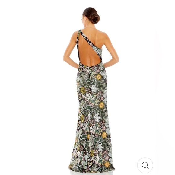 Mac Duggal EMBELLISHED FLORAL ONE SHOULDER GOWN size 12 NEW $698 - Picture 6 of 16